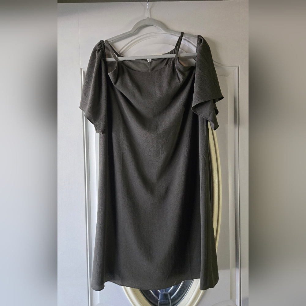 Krazy Kat Olive Green Fairy Off-Shoulder Mini Dress - 1X